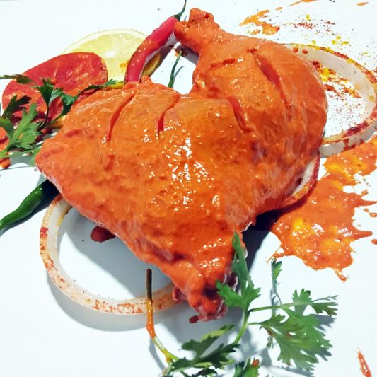 Marinated Chicken Leg Quarter Skinless - 500g