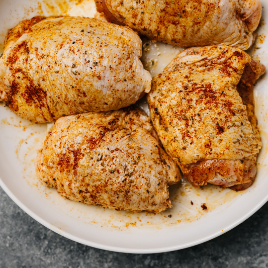Marinated Chicken Thigh Skin-On Bone-In - 500g