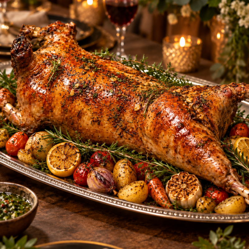 Whole Lamb Roasted